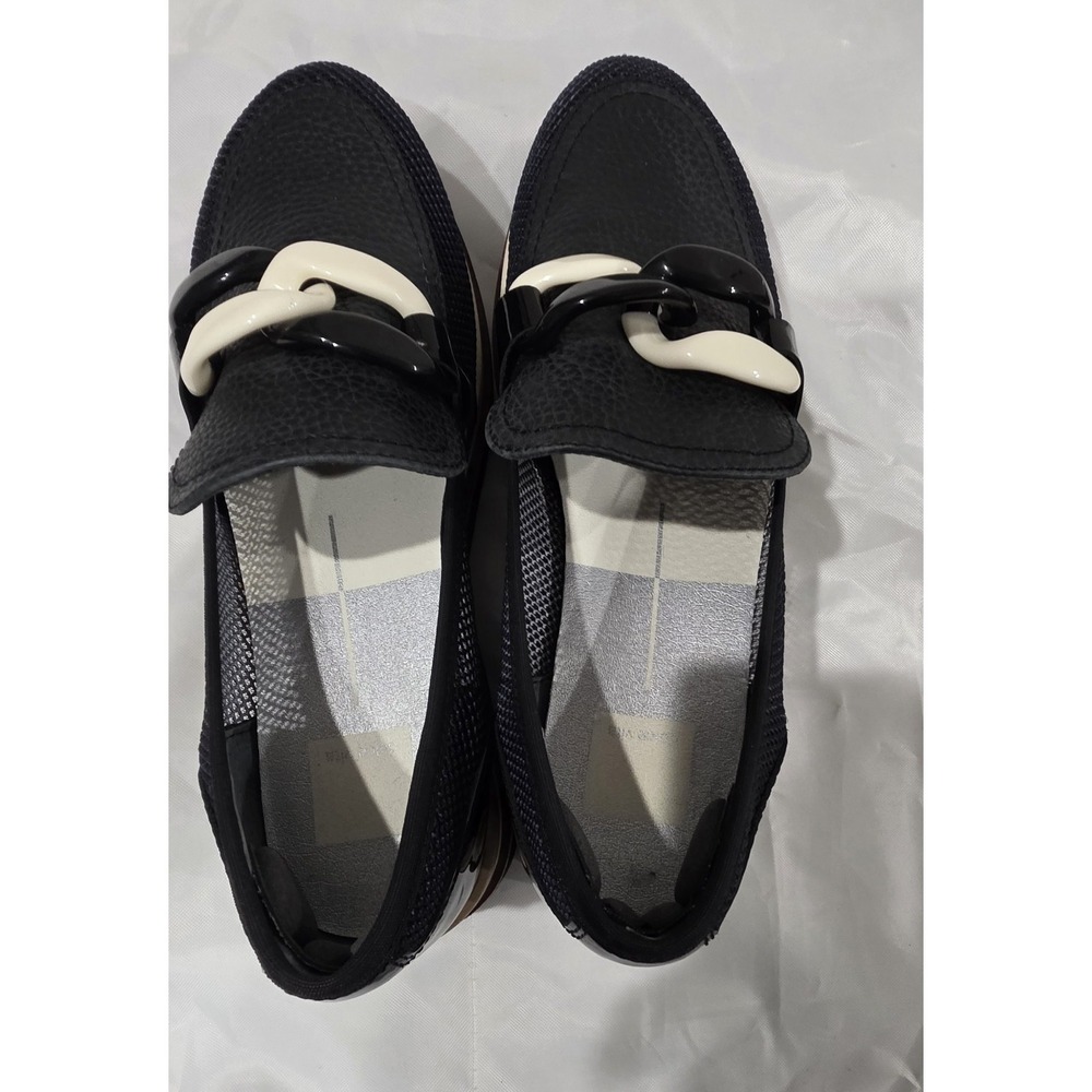 Dolce Vita Black Mesh Chain Accent Colorblock Women's Loafer Flats Size 8 - Picture 6 of 8